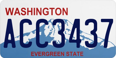 WA license plate ACC3437