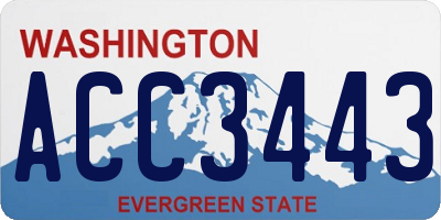 WA license plate ACC3443