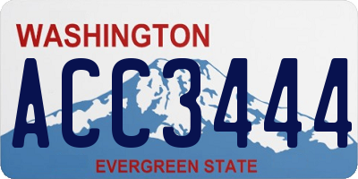 WA license plate ACC3444