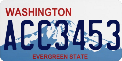 WA license plate ACC3453