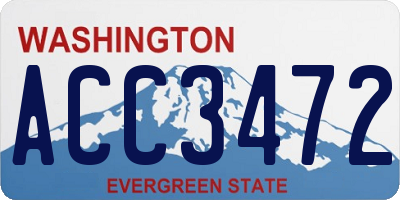 WA license plate ACC3472