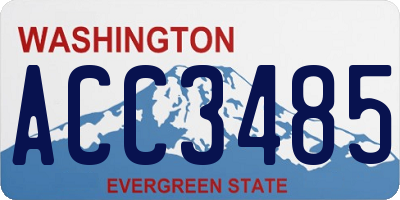WA license plate ACC3485