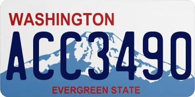 WA license plate ACC3490