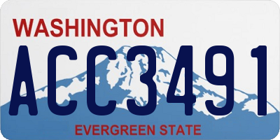 WA license plate ACC3491