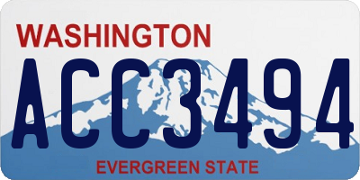 WA license plate ACC3494