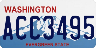 WA license plate ACC3495