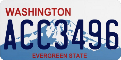 WA license plate ACC3496
