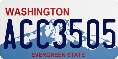 WA license plate ACC3505