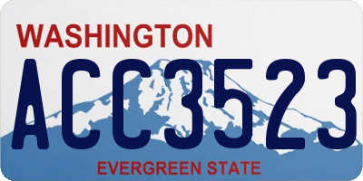 WA license plate ACC3523