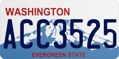 WA license plate ACC3525