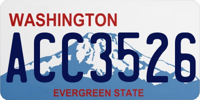 WA license plate ACC3526