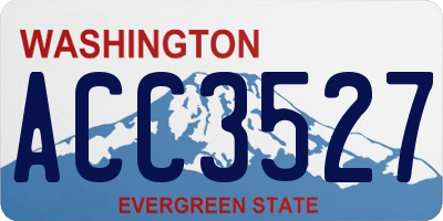 WA license plate ACC3527