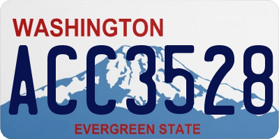 WA license plate ACC3528