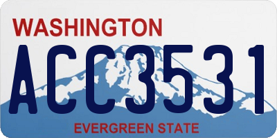 WA license plate ACC3531