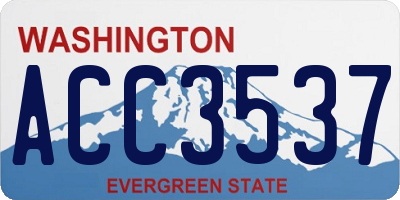 WA license plate ACC3537