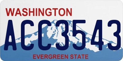 WA license plate ACC3543