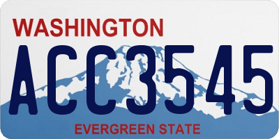 WA license plate ACC3545