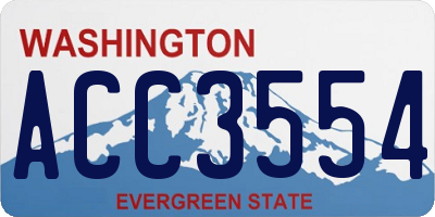 WA license plate ACC3554