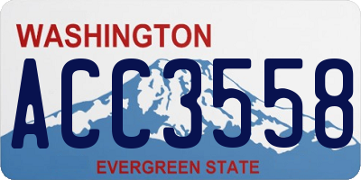 WA license plate ACC3558