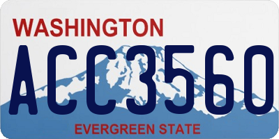 WA license plate ACC3560