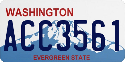 WA license plate ACC3561