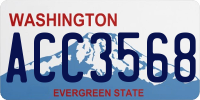 WA license plate ACC3568