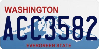 WA license plate ACC3582