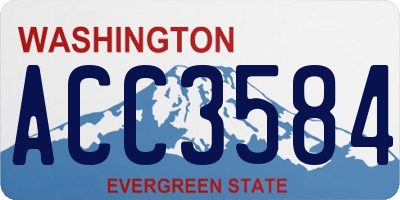 WA license plate ACC3584