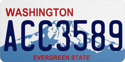 WA license plate ACC3589