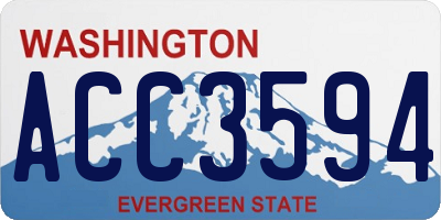 WA license plate ACC3594