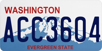 WA license plate ACC3604