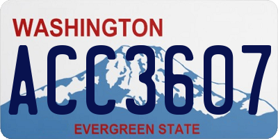 WA license plate ACC3607
