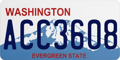 WA license plate ACC3608