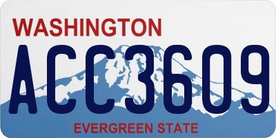 WA license plate ACC3609