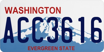 WA license plate ACC3616