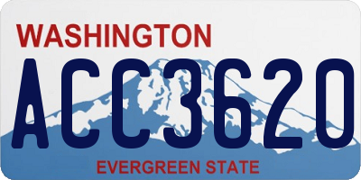 WA license plate ACC3620