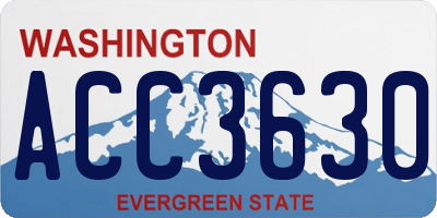 WA license plate ACC3630