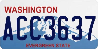 WA license plate ACC3637