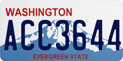 WA license plate ACC3644