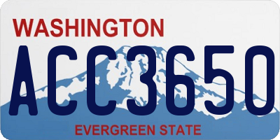 WA license plate ACC3650