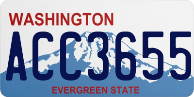 WA license plate ACC3655