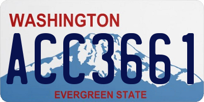 WA license plate ACC3661