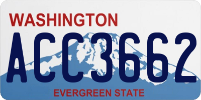 WA license plate ACC3662
