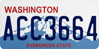 WA license plate ACC3664