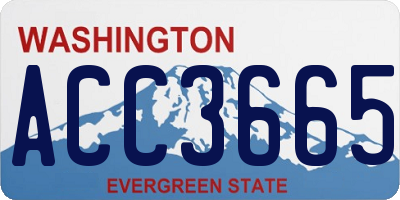WA license plate ACC3665
