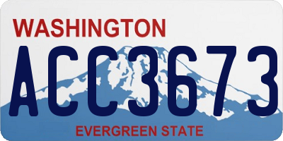 WA license plate ACC3673