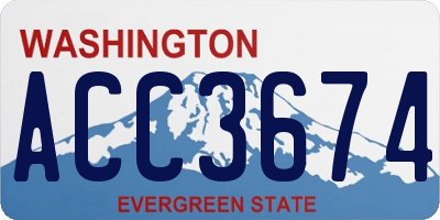 WA license plate ACC3674