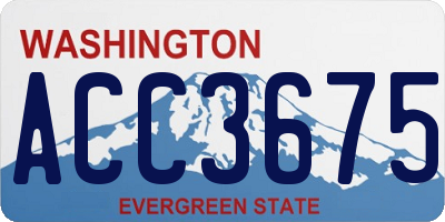 WA license plate ACC3675