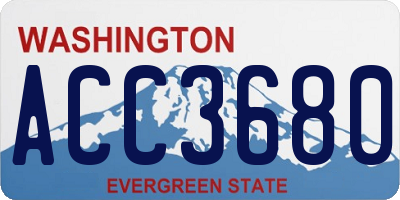 WA license plate ACC3680
