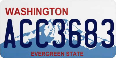 WA license plate ACC3683